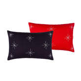 Christmas Cushion Cover Set of 2, 12x18, Navy Blue & Red - Eyaas